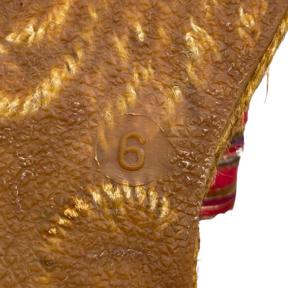 Vintage 90's Andre Assous Red Striped Women's Espadrille Sandals Size US 6 - Picture 11 of 11